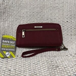 Brand new Gorgeous brand new burgundy RFID blocking wallet/wristlet by Travelon